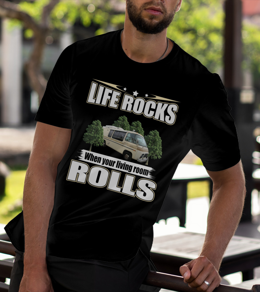 Life Rocks When Your Living Room Rolls 1976 Eleganza T-Shirt