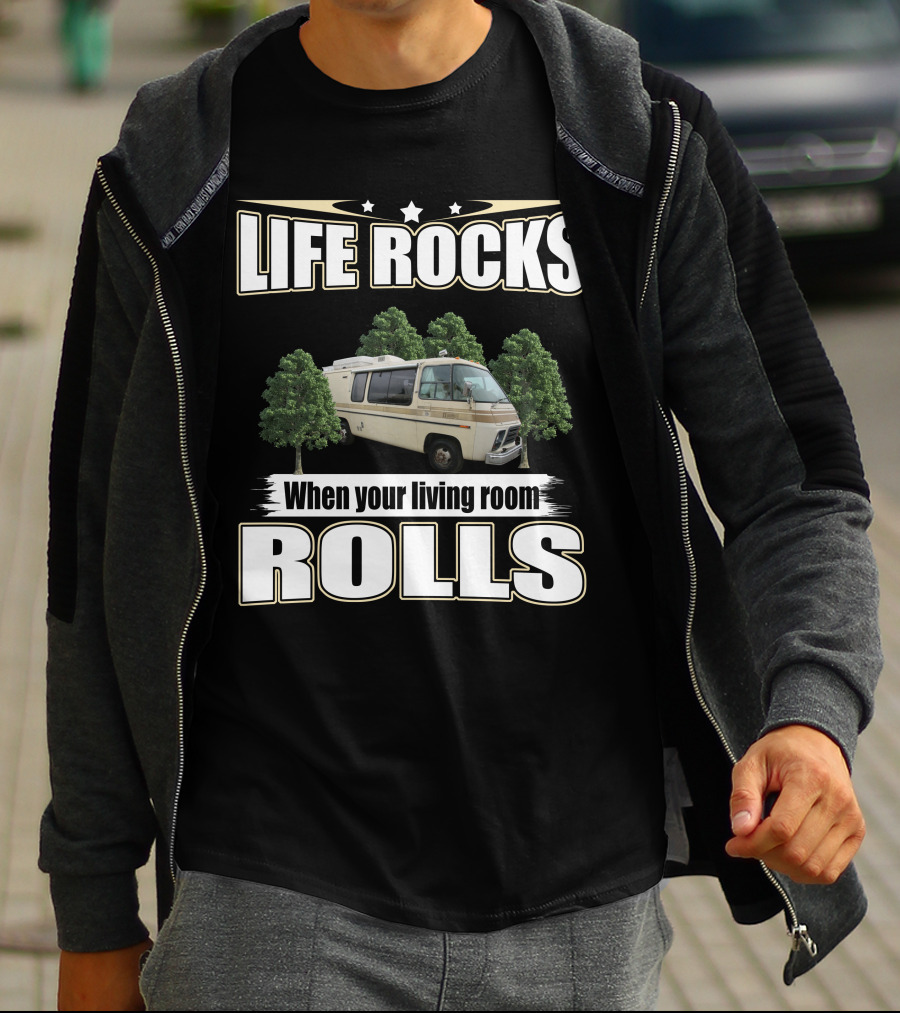 Life Rocks When Your Living Room Rolls 1976 Eleganza T-Shirt