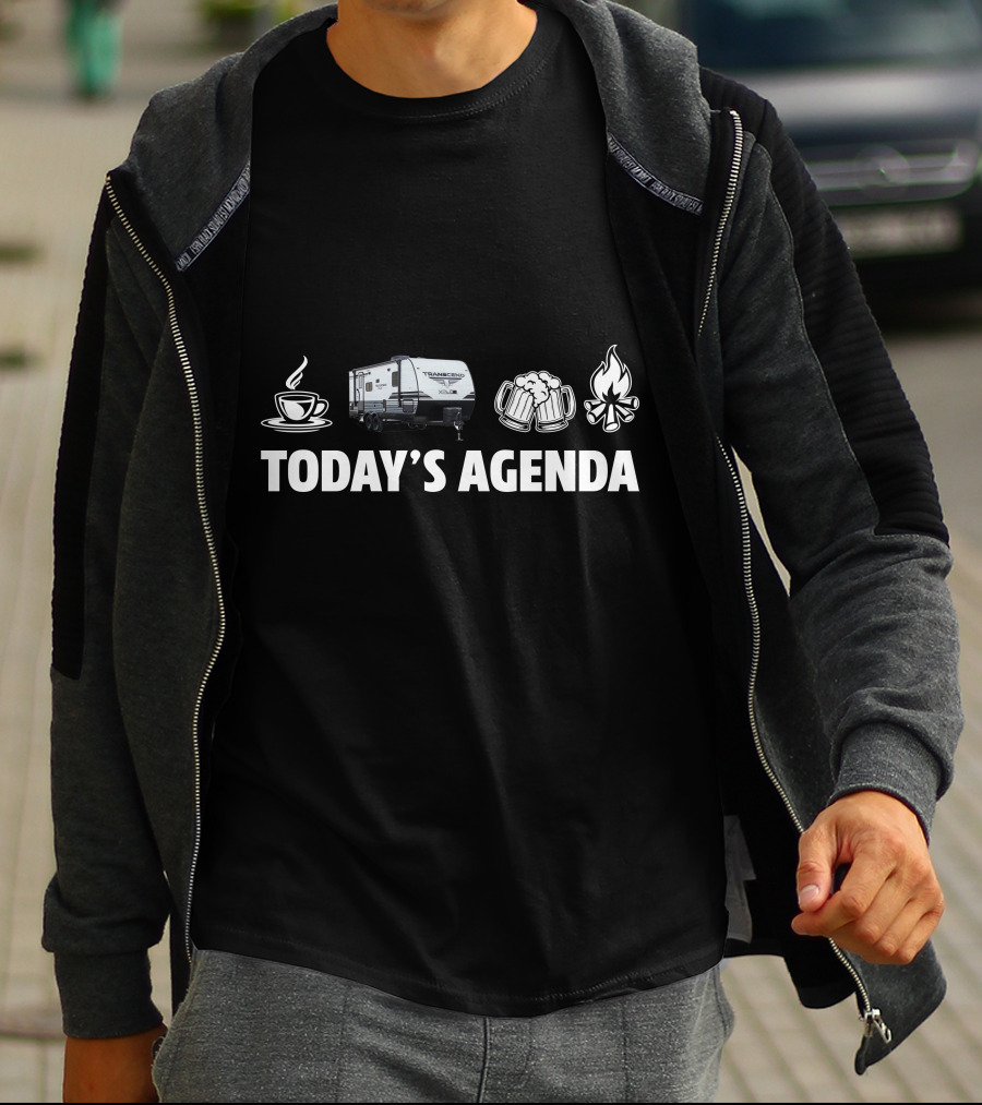 Today's Agenda Grand Designs Transcend XPlor 265BH Coffee Beer Campfire T-Shirt