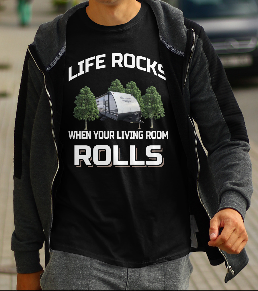 Surveyor RV Life Rocks When Your Living Room Rolls T-Shirt