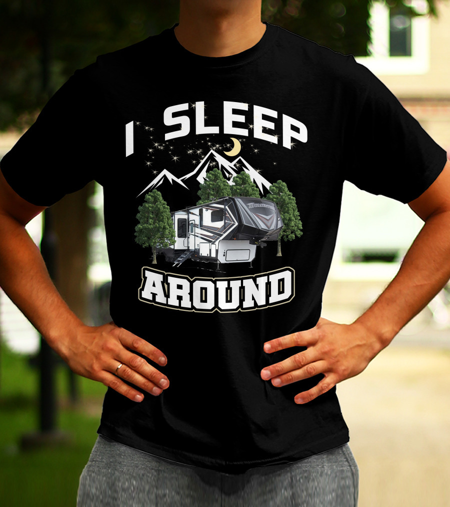 I Sleep Around Grand Design Momentum 376THS Camper Mountain Scene T-Shirt