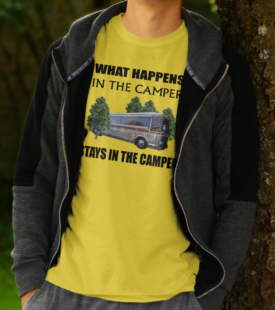 1995 Prevost Country Coach XL What Happens In The Camper Stays In The Camper T-Shirt
