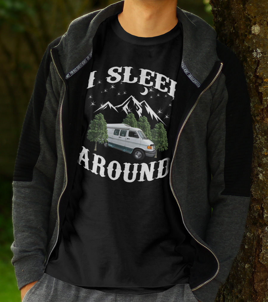 2001 Roadtrek 190 Popular I Sleep Around Camper Van Mountains T-Shirt