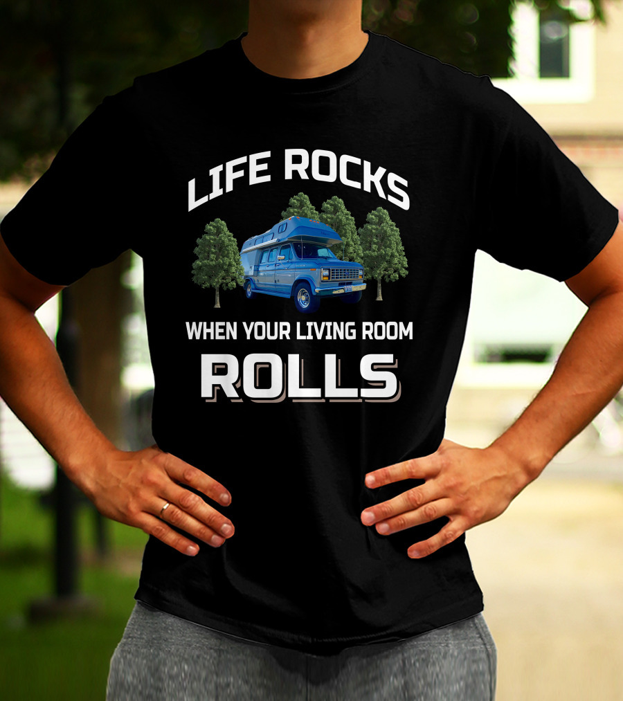 Life Rocks When Your Living Room Rolls 1987 Odessey Van Adventure T-Shirt