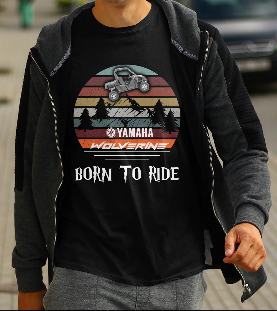 Yamaha Wolverine Born To Ride Vintage Sunset Forest T-Shirt