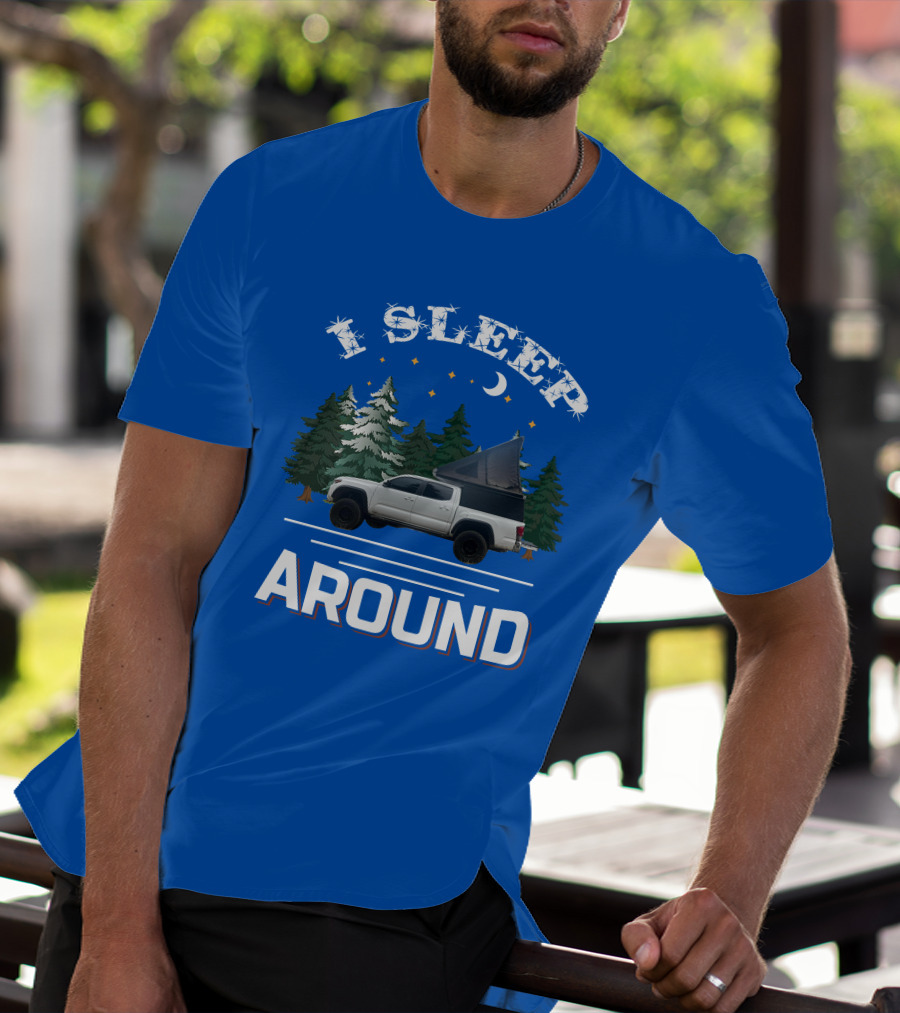 I Sleep Around GoFastCampers1 Camping Truck Forest Night Sky T-Shirt