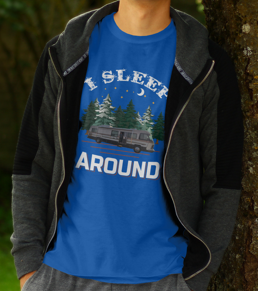 I Sleep Around Holiday Rambler Camper RV In Forest Scene T-Shirt