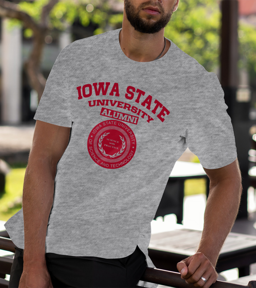Iowa State University Alumni Science With Practice Circular Seal T-Shirt