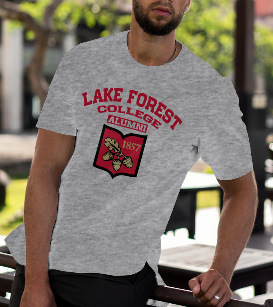 Lake Forest College Alumni 1857 Logo Acorn Shield T-Shirt