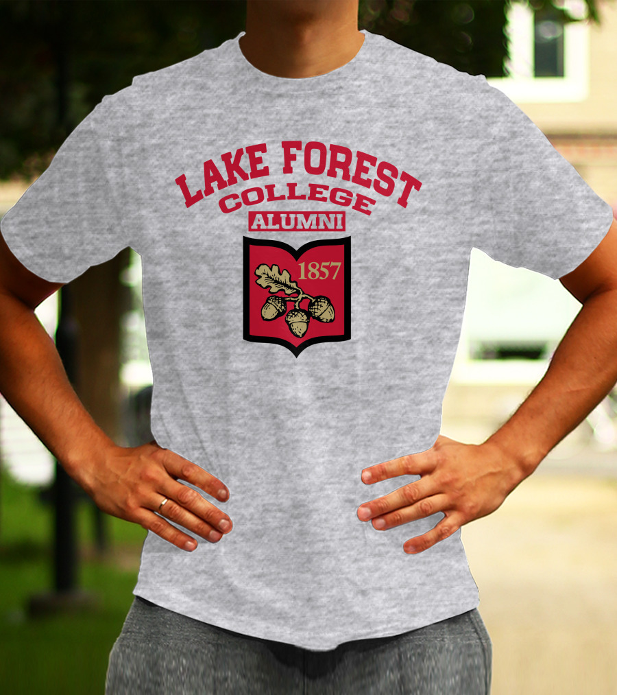 Lake Forest College Alumni 1857 Logo Acorn Shield T-Shirt