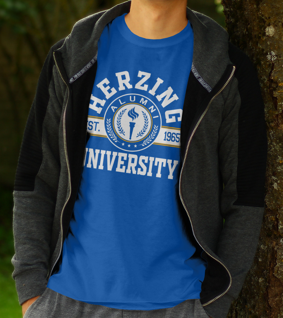 Herzing University Alumni Est. 1965 Logo With Torch And Laurel Wreath T-Shirt