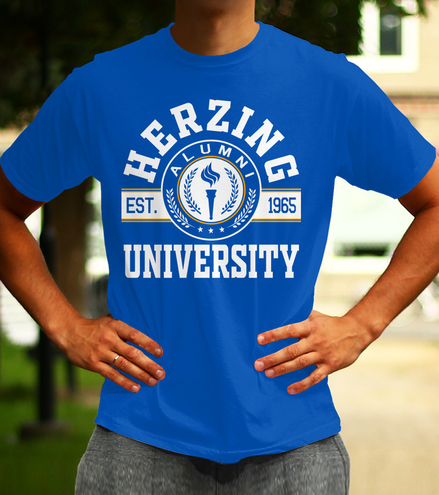 Herzing University Alumni Est. 1965 Logo With Torch And Laurel Wreath T-Shirt
