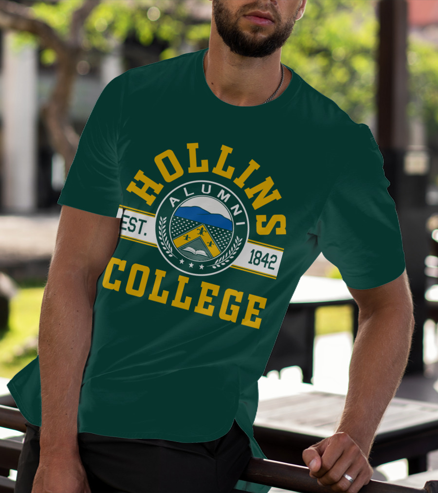 Hollins College Alumni Est. 1842 Fleur-de-lis And Mountain Emblem T-Shirt