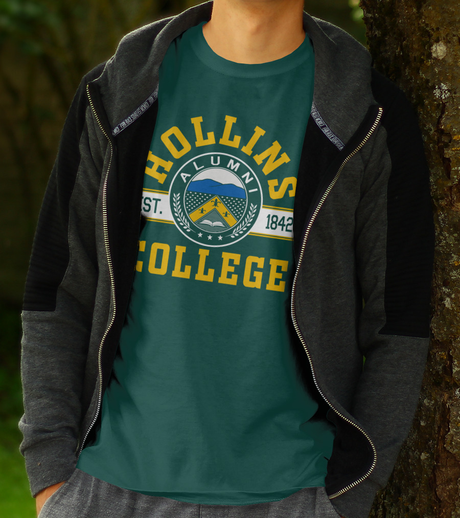 Hollins College Alumni Est. 1842 Fleur-de-lis And Mountain Emblem T-Shirt