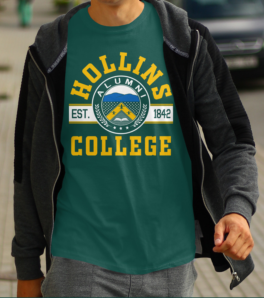 Hollins College Alumni Est. 1842 Fleur-de-lis And Mountain Emblem T-Shirt