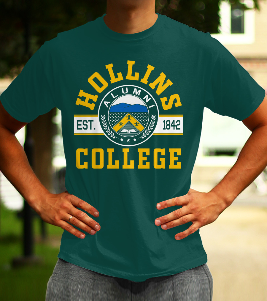 Hollins College Alumni Est. 1842 Fleur-de-lis And Mountain Emblem T-Shirt
