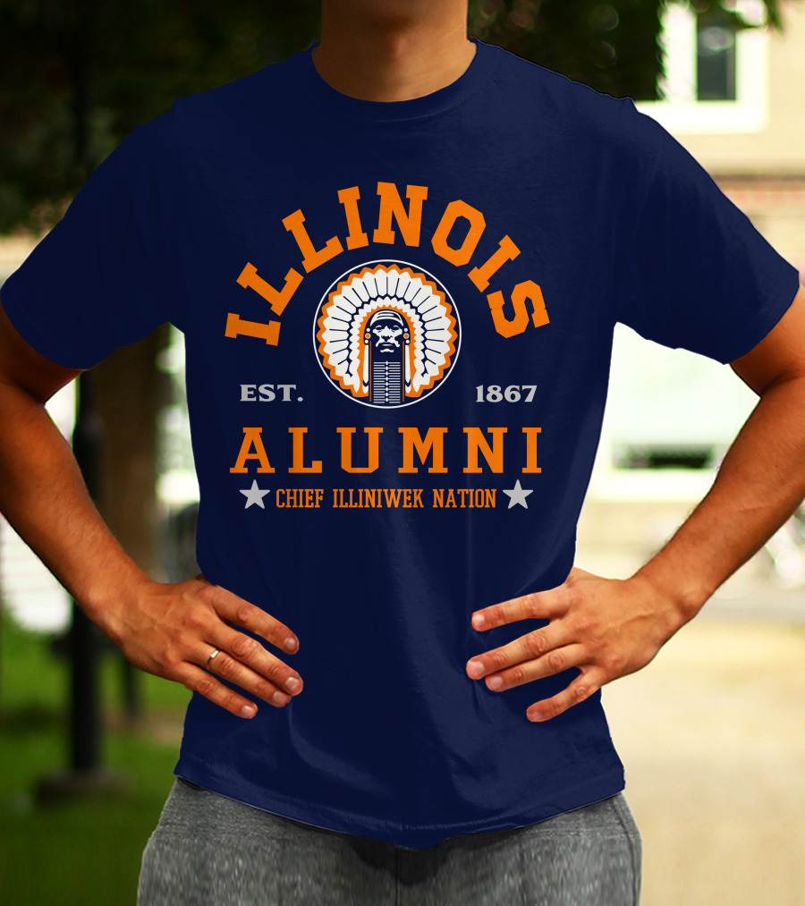 Illinois Alumni Chief Illiniwek Nation Est. 1867 T-Shirt
