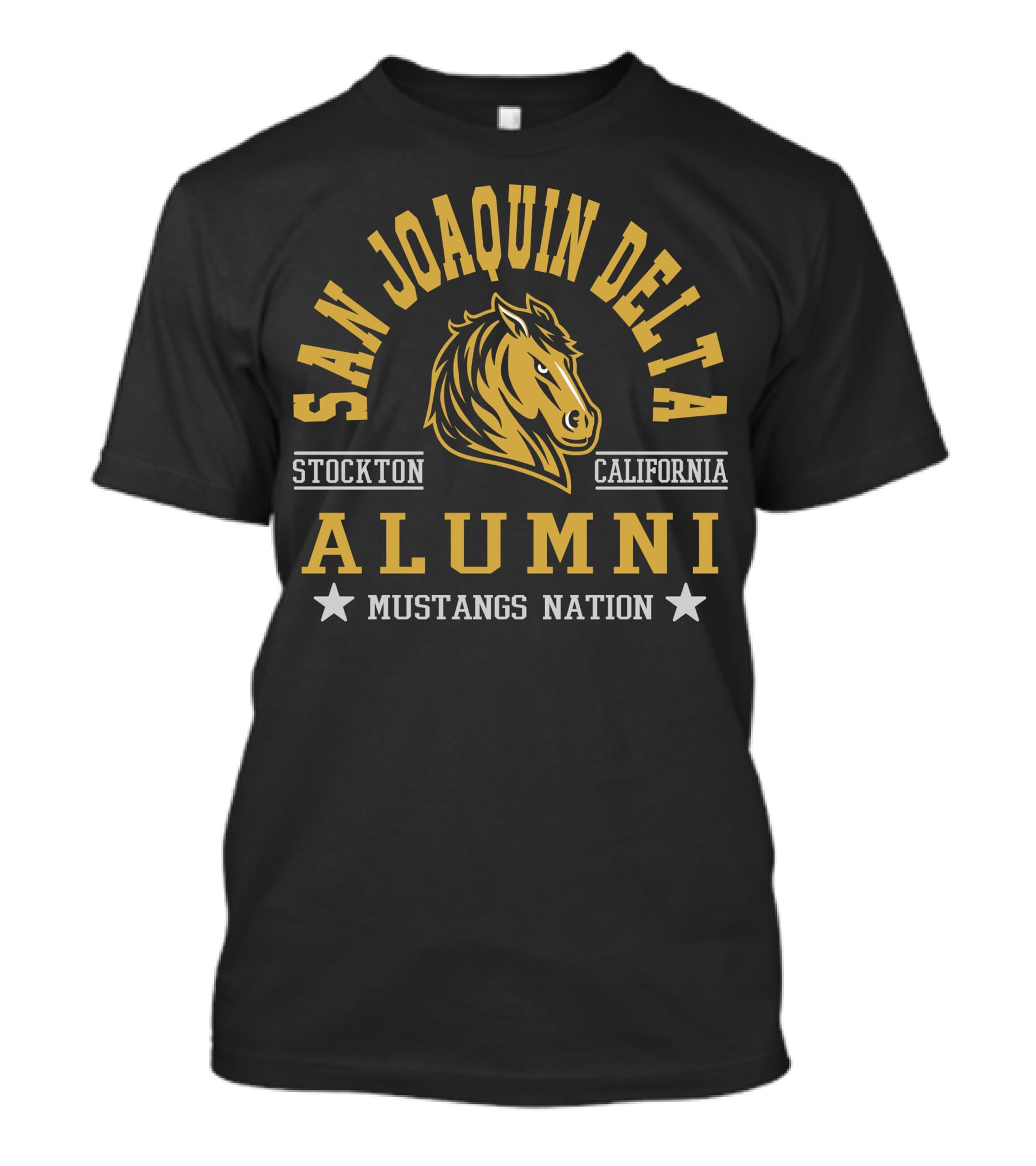 San Joaquin Delta Alumni Stockton California Mustangs Nation T-Shirt