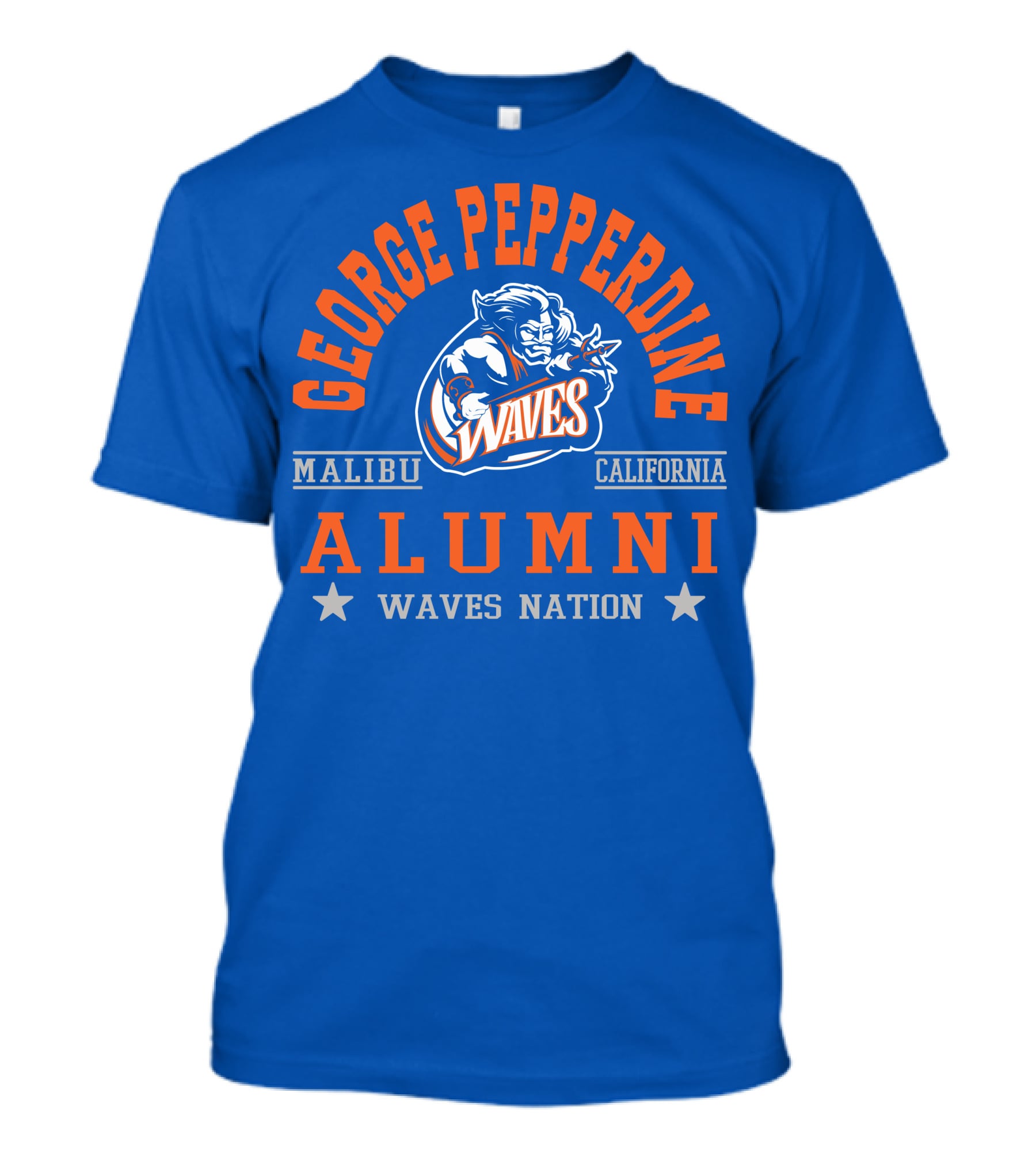 George Pepperdine Waves Alumni Malibu California Waves Nation T-Shirt