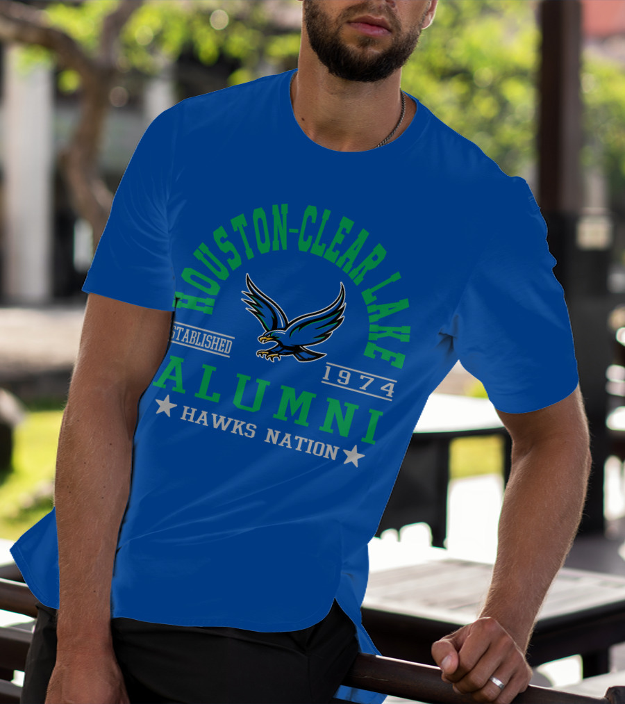 Houston-Clear Lake Alumni Established 1974 Hawks Nation T-Shirt