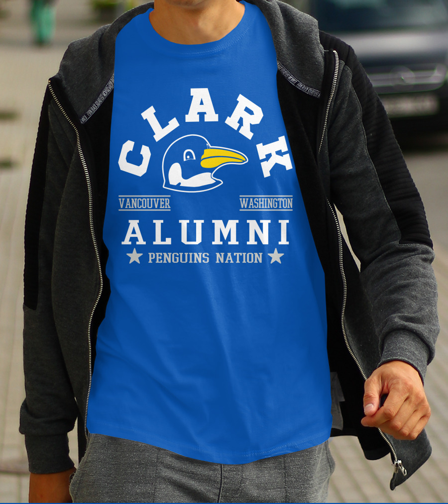 Clark College Vancouver Washington Alumni Penguins Nation T-Shirt