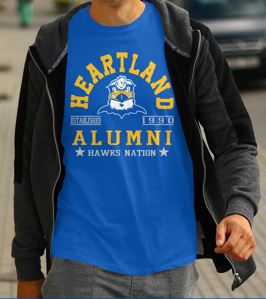 Heartland Alumni Established 1990 Hawks Nation T-Shirt