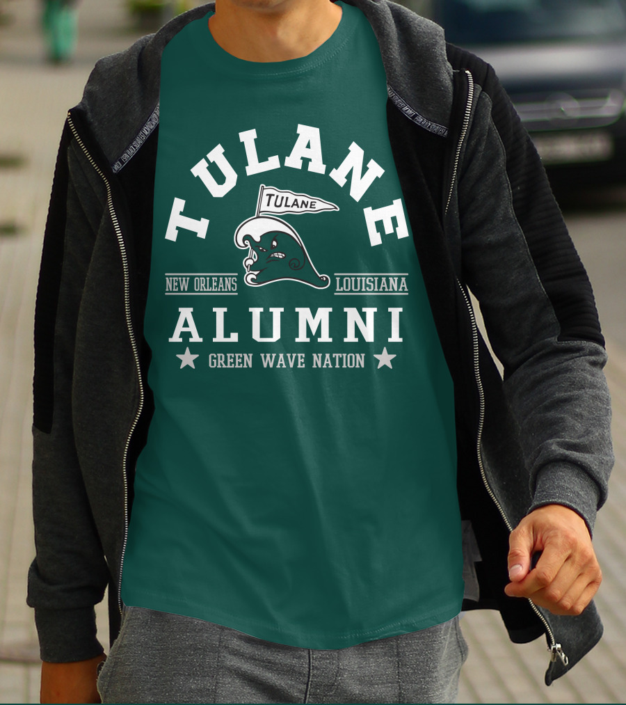 Tulane Alumni Logo New Orleans Louisiana Green Wave Nation T-Shirt