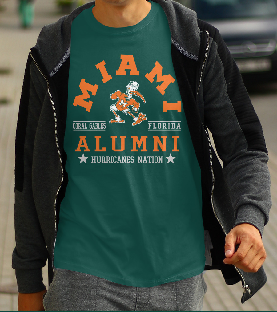 Miami Alumni Coral Gables Florida Hurricanes Nation T-Shirt
