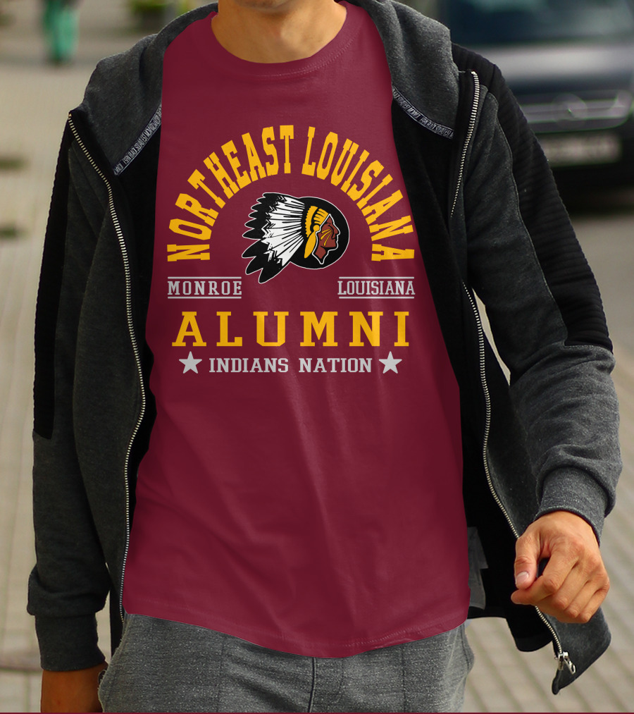 Northeast Louisiana Monroe Louisiana Alumni Indians Nation T-Shirt