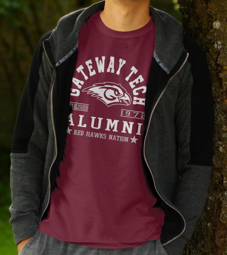 Gateway Tech Alumni Established 1972 Red Hawks Nation T-Shirt