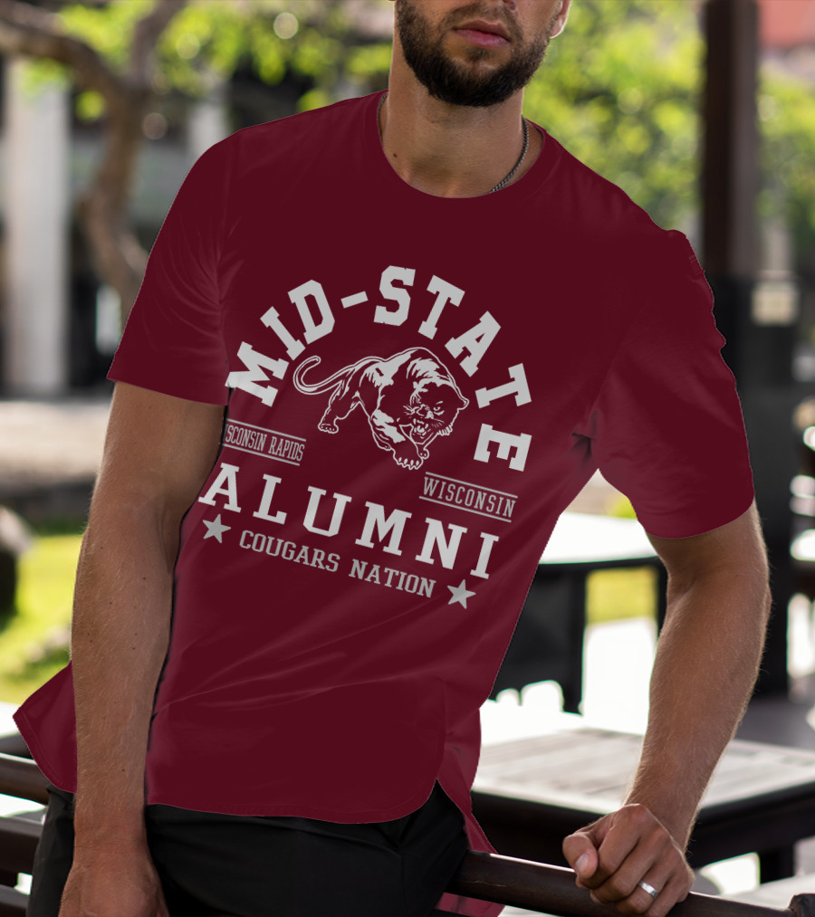 Mid-State Alumni Cougars Nation Wisconsin Rapids Wisconsin T-Shirt