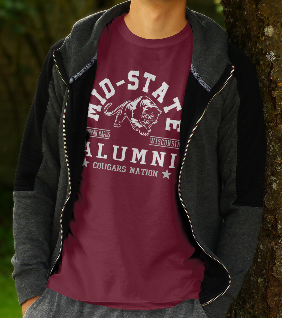 Mid-State Alumni Cougars Nation Wisconsin Rapids Wisconsin T-Shirt