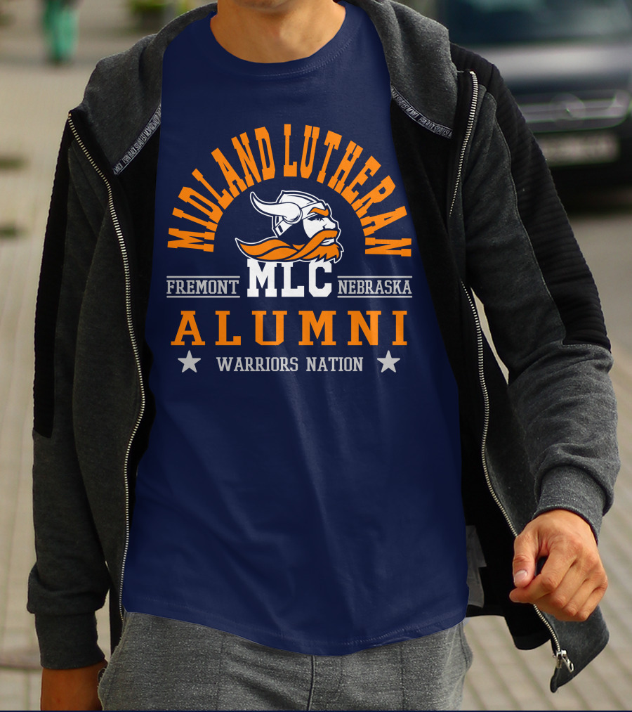 Midland Lutheran College Fremont Nebraska MLC Alumni Warriors Nation T-Shirt