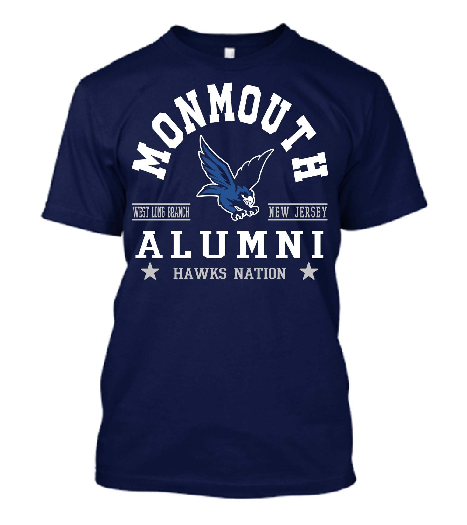 Monmouth College Alumni Hawks Nation West Long Branch New Jersey T-Shirt
