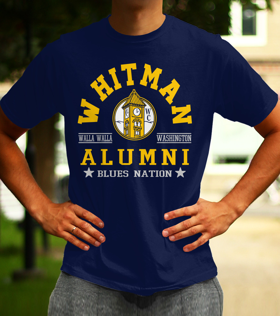 Whitman College Alumni Walla Walla Washington Blues Nation T-Shirt