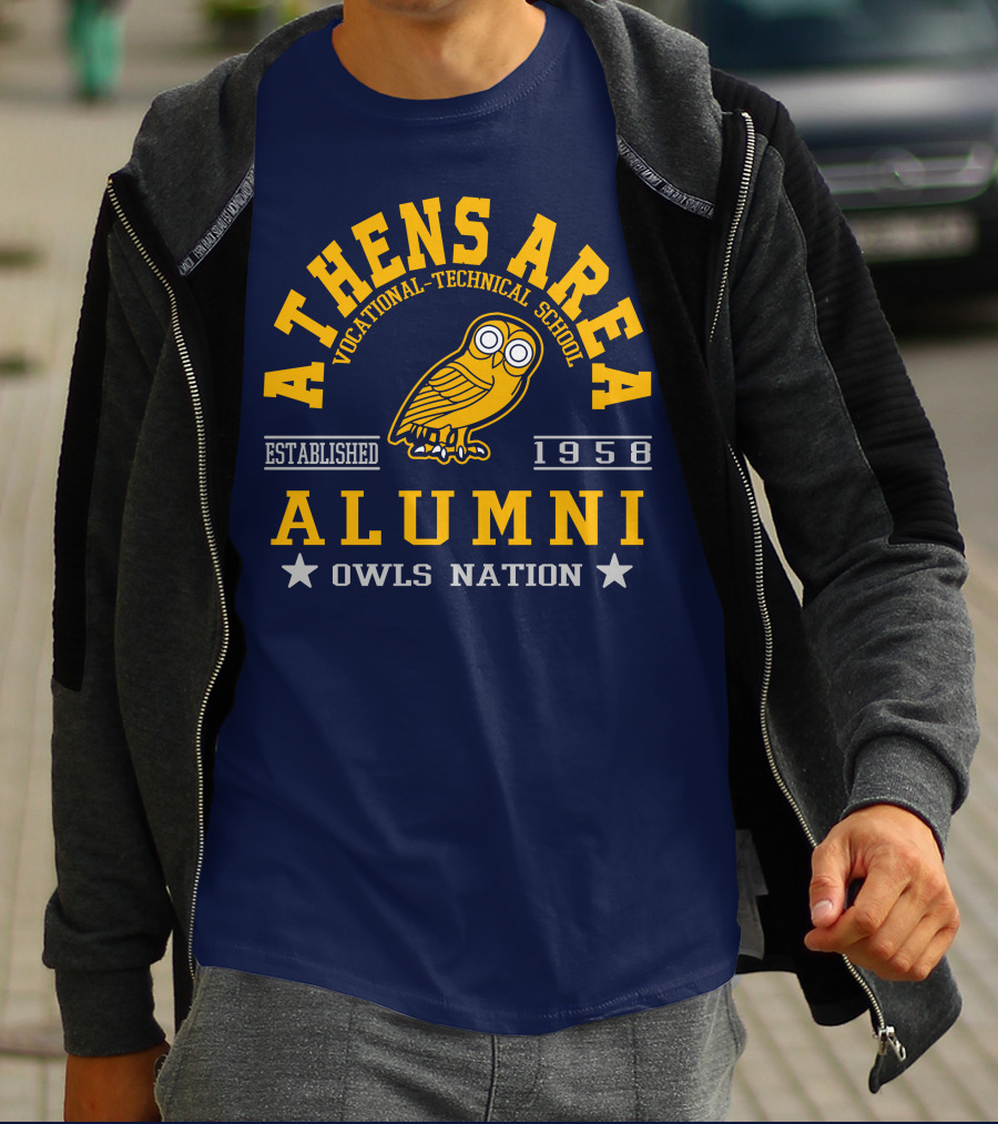 Athens Area Vocational-Technical School Alumni Owls Nation Established 1958 T-Shirt