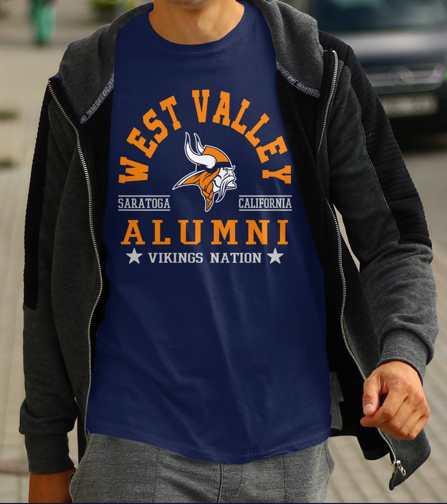 West Valley Alumni Saratoga California Vikings Nation T-Shirt