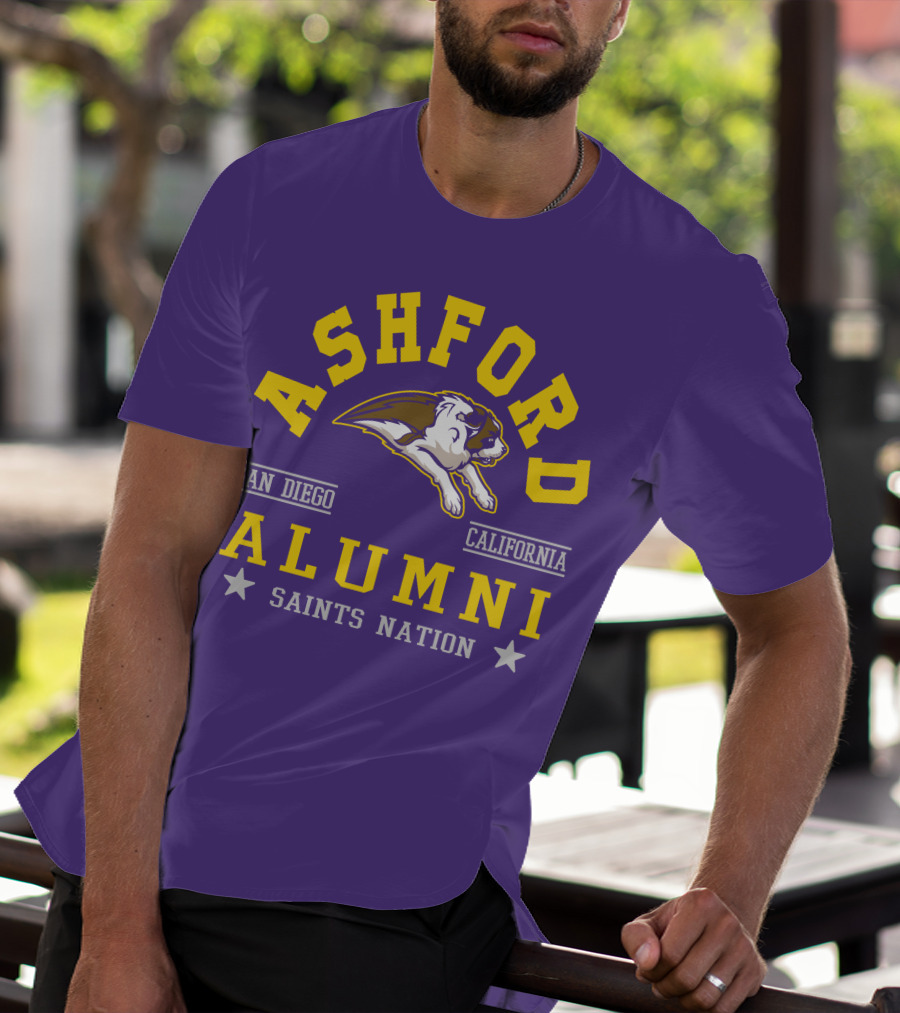 Ashford Alumni San Diego California Saints Nation T-Shirt