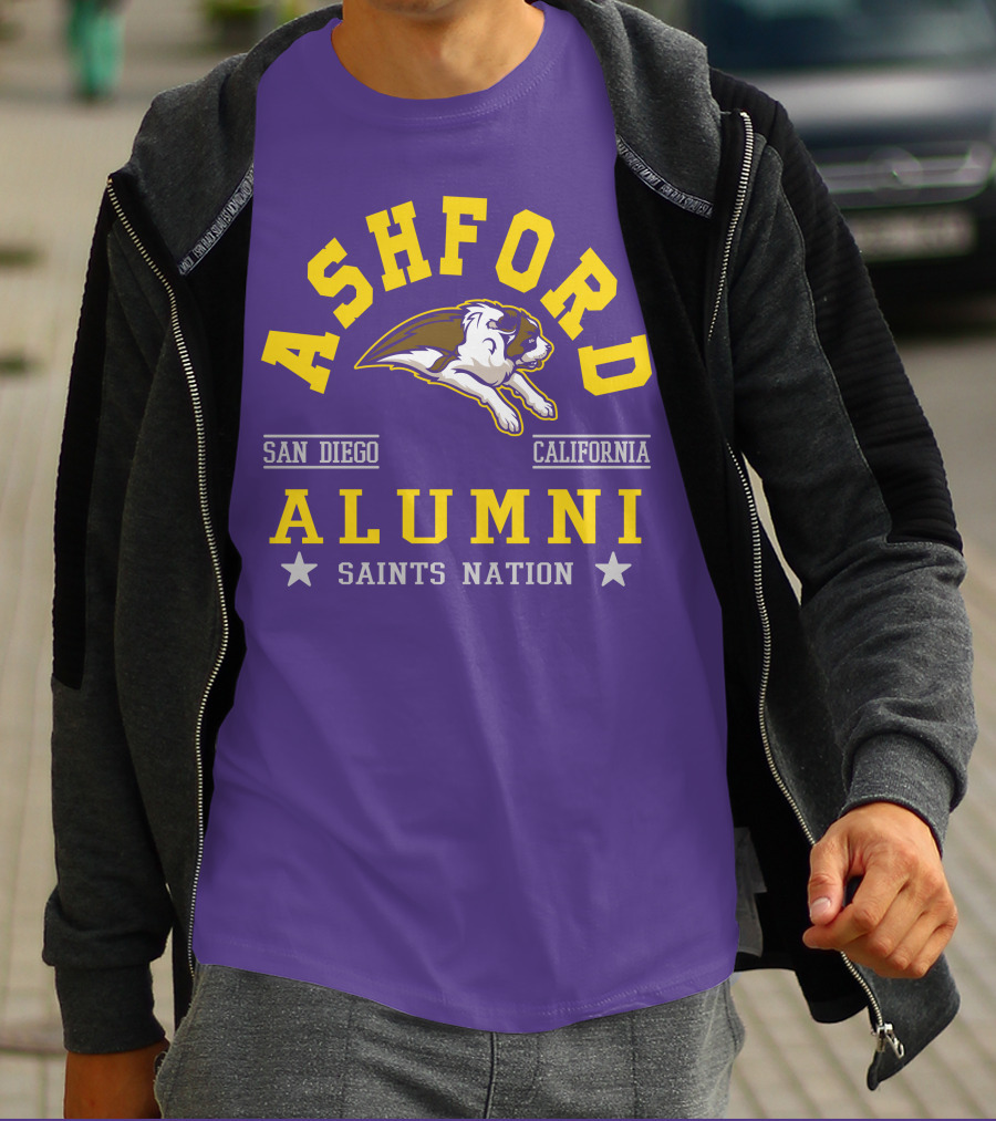 Ashford Alumni San Diego California Saints Nation T-Shirt