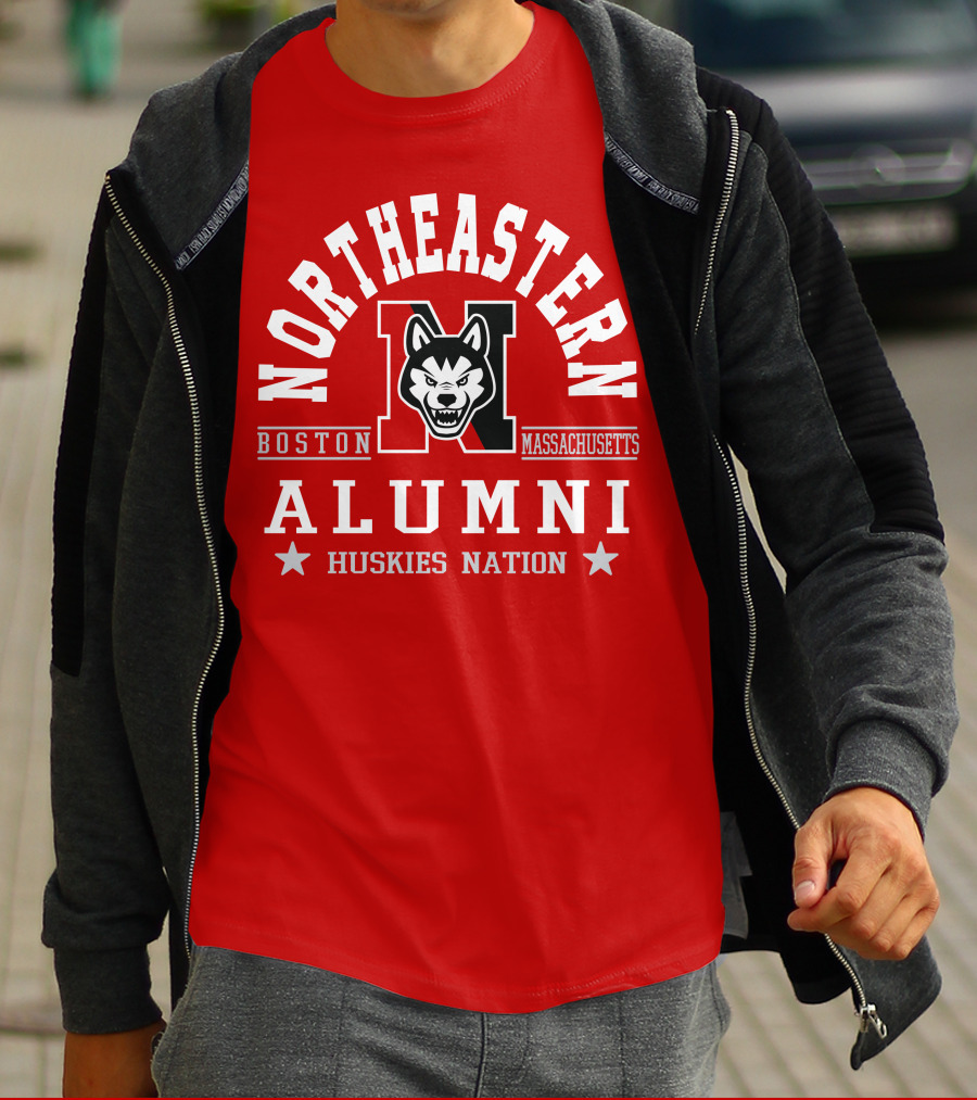 Northeastern Alumni Boston Massachusetts Huskies Nation T-Shirt