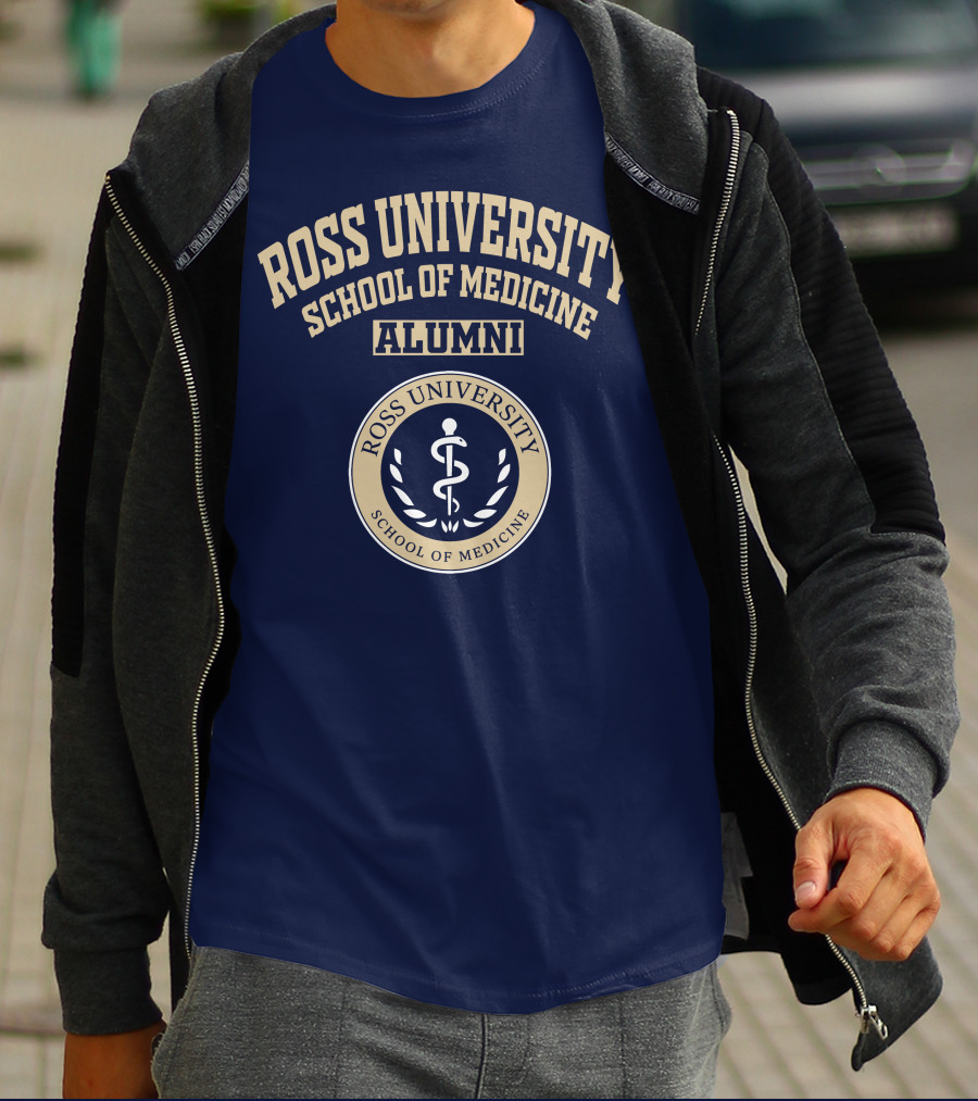 Ross University School Of Medicine Alumni Emblem With Caduceus T-Shirt