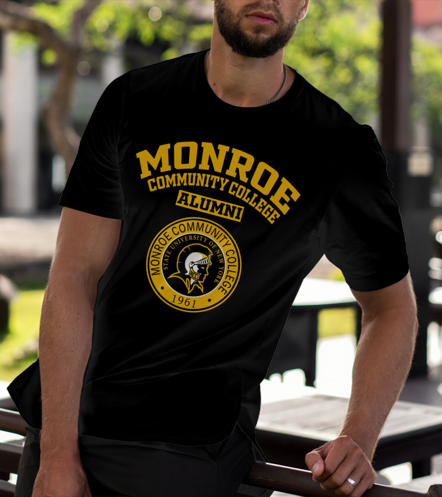 Monroe Community College Alumni State University Of New York 1961 MCC Spartan Emblem T-Shirt
