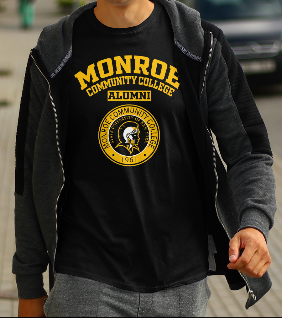 Monroe Community College Alumni State University Of New York 1961 MCC Spartan Emblem T-Shirt
