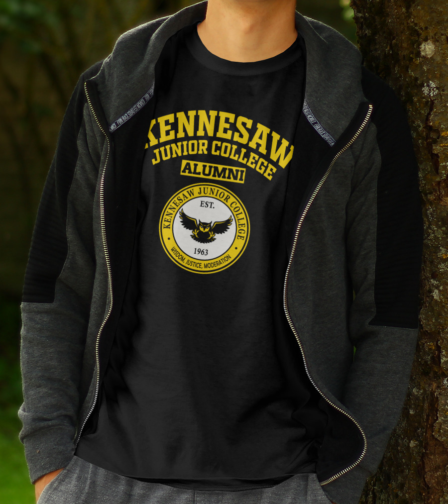 Kennesaw Junior College Alumni 1963 Wisdom Justice Moderation Owl T-Shirt