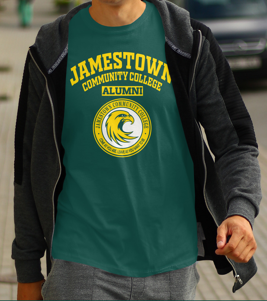 Jamestown Community College Alumni Eagle Logo Come As You Are Leave As You Want To Be T-Shirt