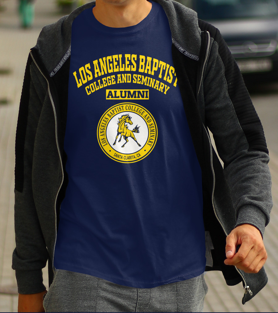 Los Angeles Baptist College And Seminary Alumni Santa Clarita CA Logo Horse Emblem T-Shirt