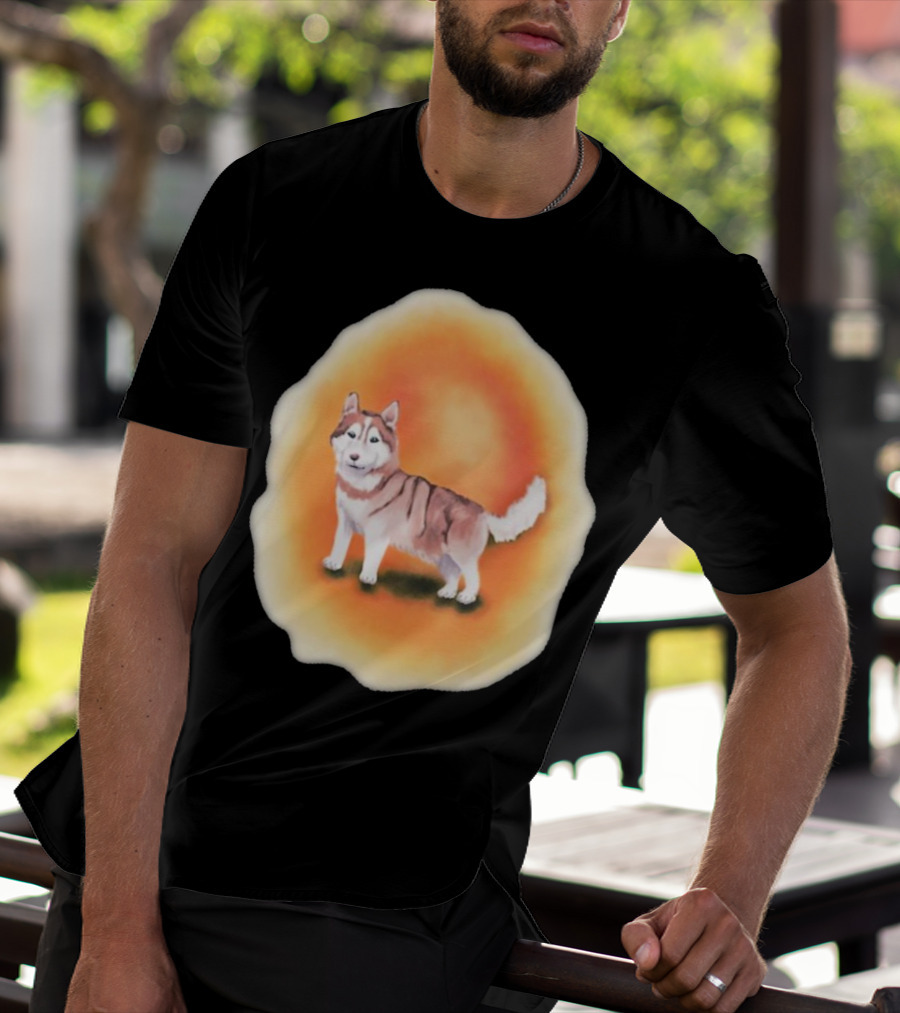 Upblissed ADHD Husky Roam As A Pack Vibrant Sunset Aura T-Shirt