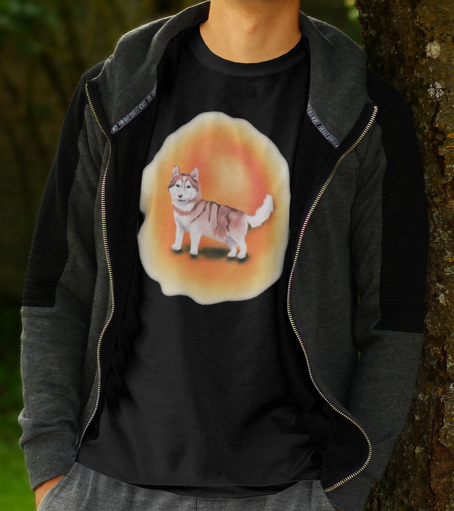 Upblissed ADHD Husky Roam As A Pack Vibrant Sunset Aura T-Shirt