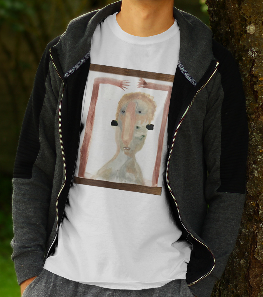 Andrew Leezus Pink Boogeyman Surreal Expressionist Character With Abstract Features T-Shirt