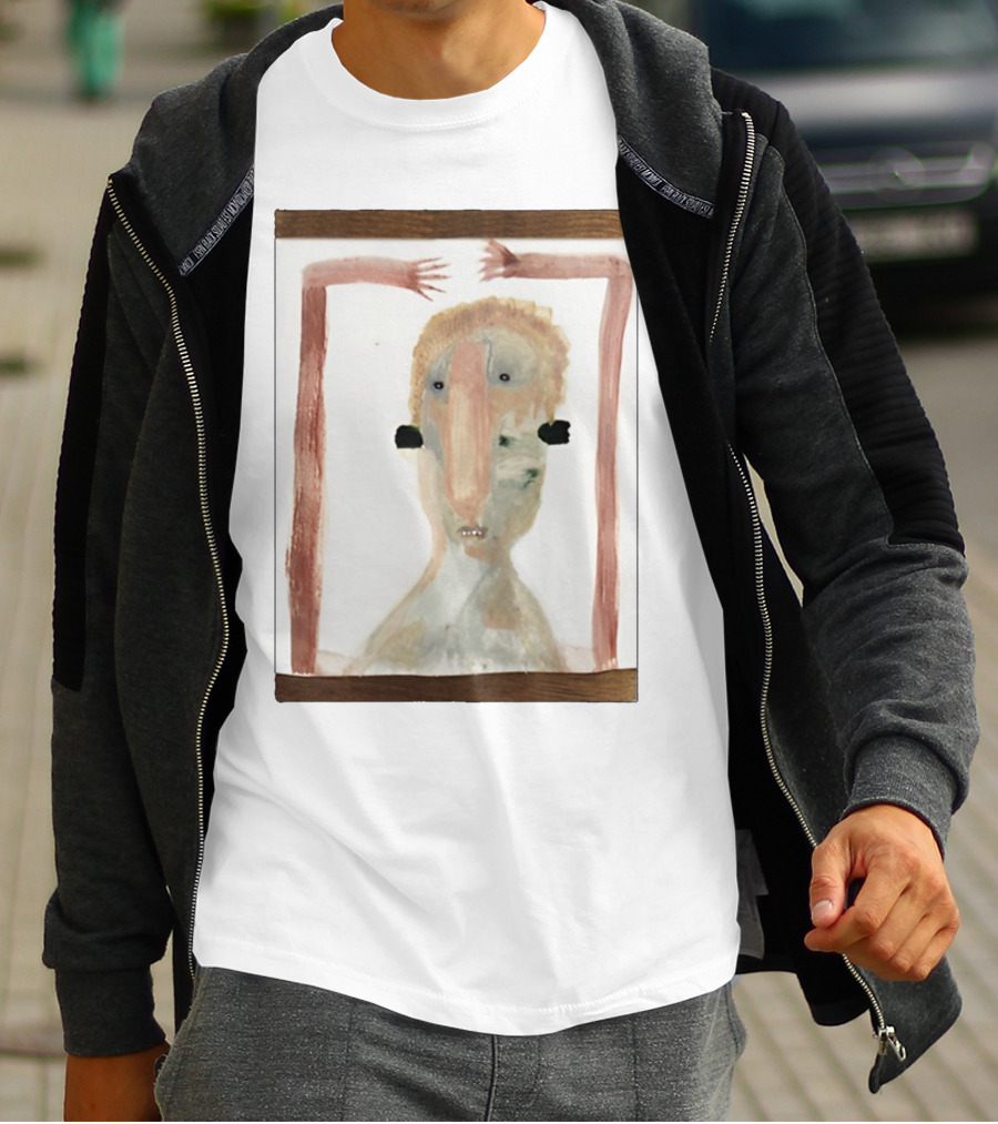 Andrew Leezus Pink Boogeyman Surreal Expressionist Character With Abstract Features T-Shirt